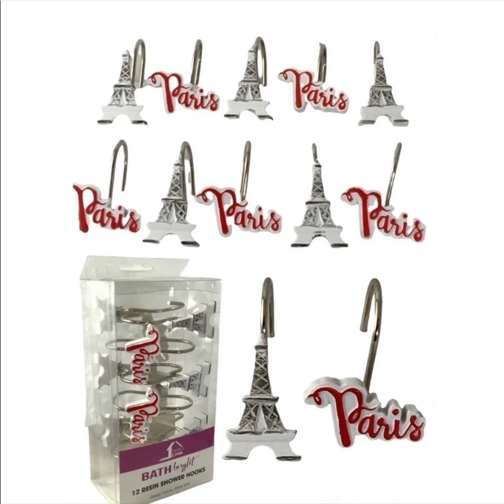 Paris Kiss Eiffel Tower Material Shower Curtain Parisian 72 In X 72 In